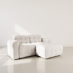 BEST MOBILIER Diane - canapé d'angle droit 4 places en velours texturé. Coloris disponibles : Vert, Orange, Beige