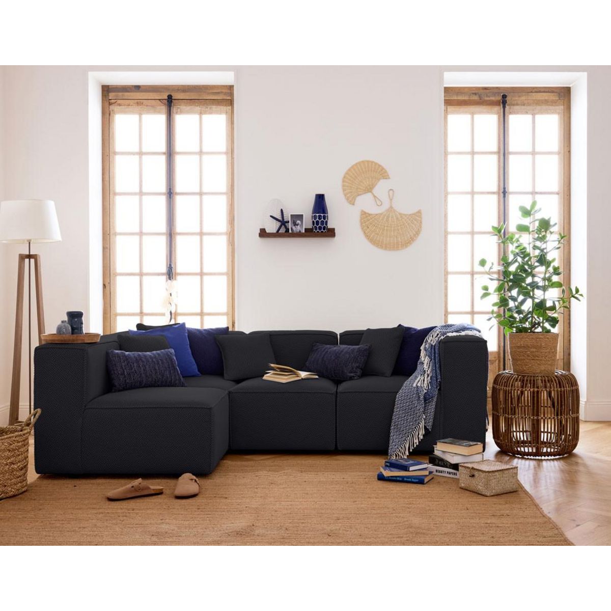 LISA DESIGN Arty - module d'assise droit - en tissu mailles 3d