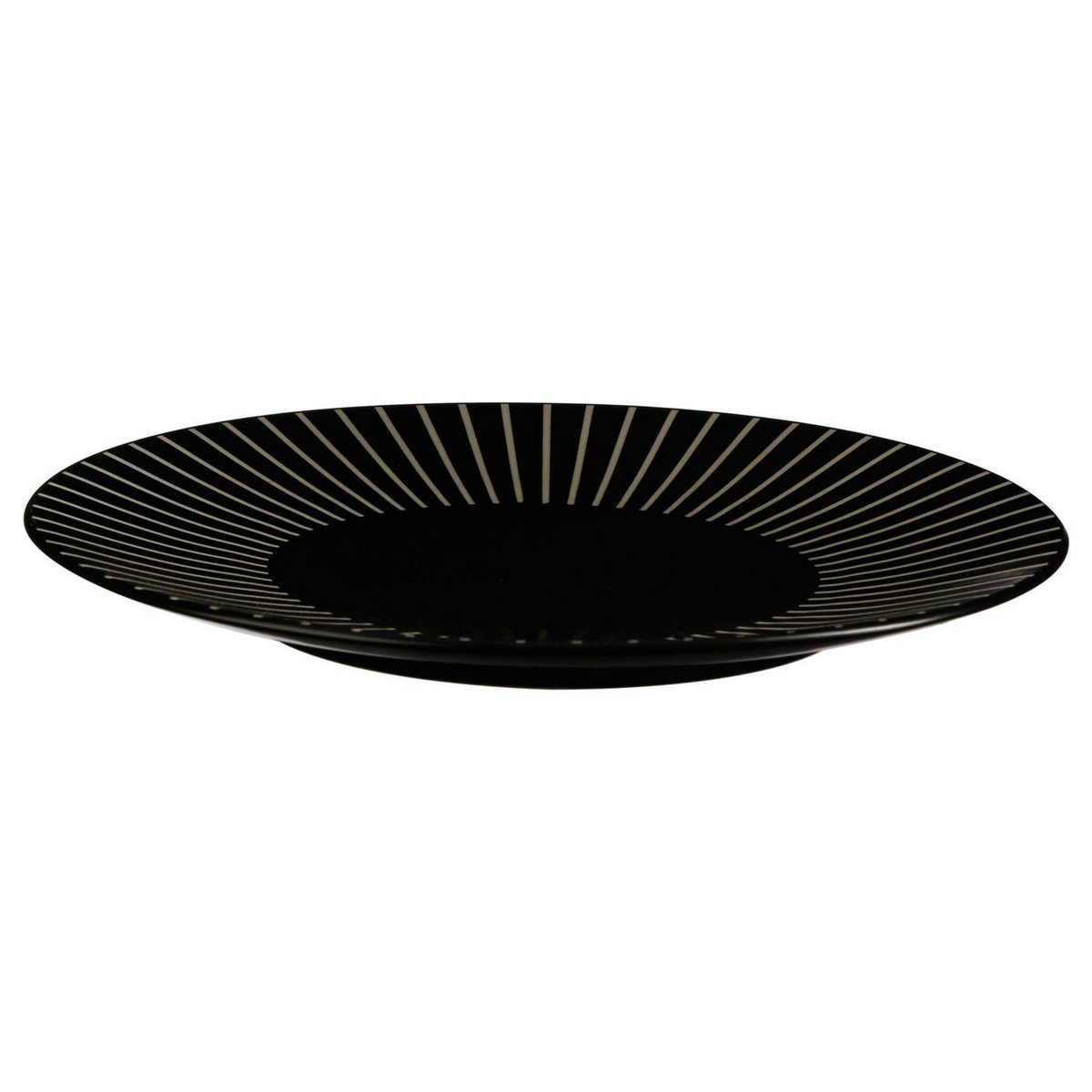 ATMOSPHERA Assiette plate Sun - Diam. 27 cm - Noir