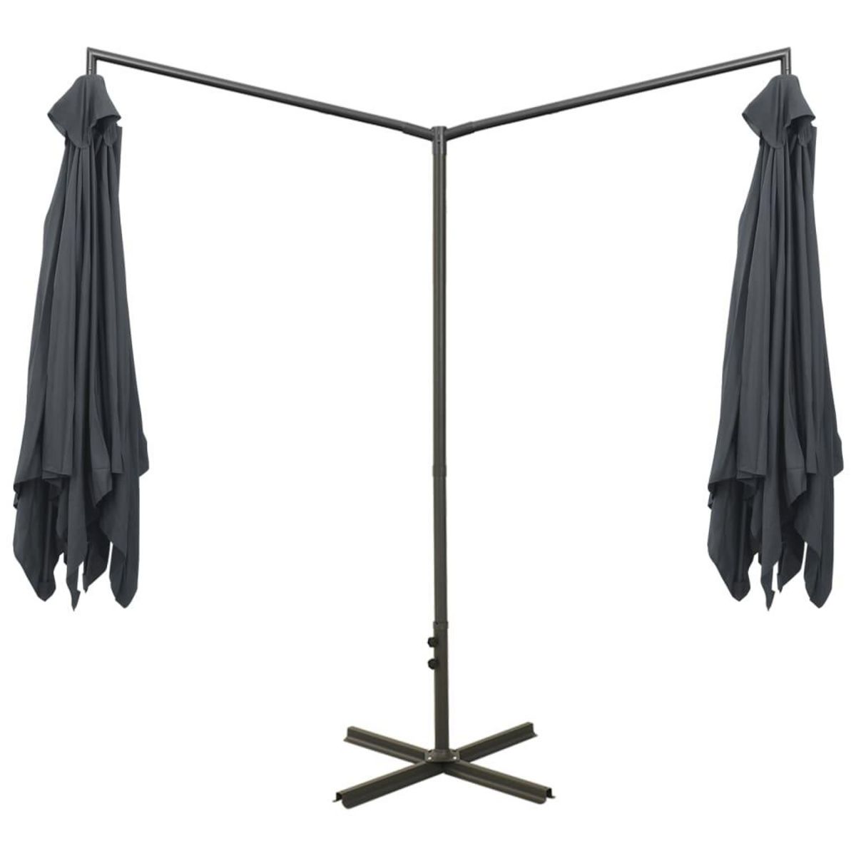 VIDAXL Parasol de jardin double avec mat en acier anthracite 600x300cm
