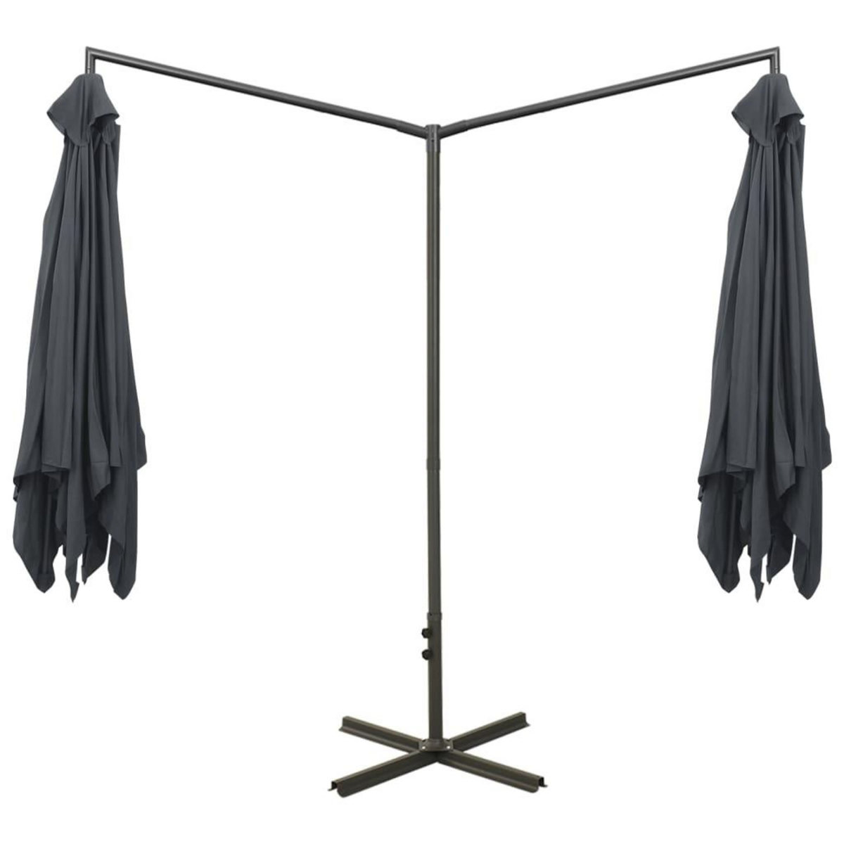VIDAXL Parasol de jardin double avec mat en acier anthracite 600x300cm