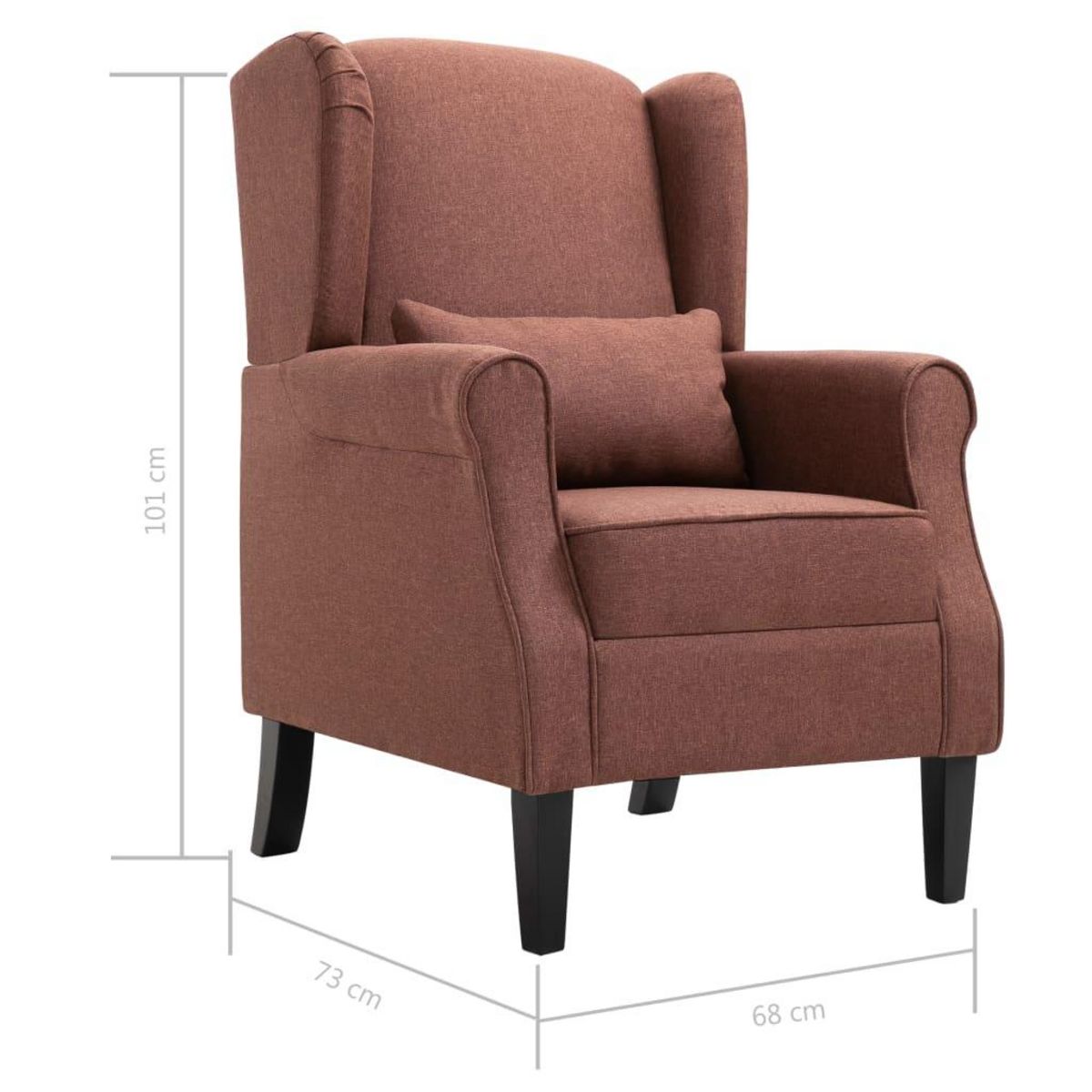 VIDAXL Fauteuil marron tissu