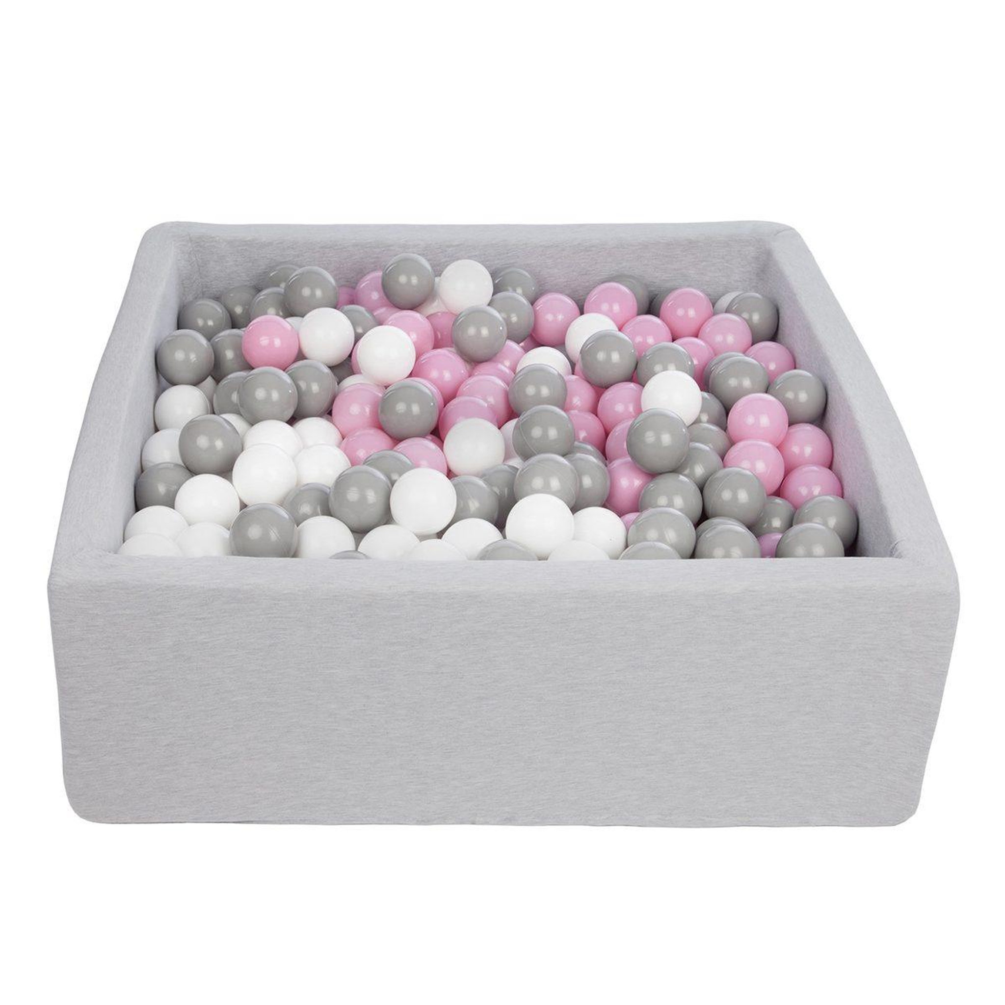 VELINDA Piscine à balles pour enfant, 90x90 cm, aire de jeu + 450 balles blanc,rose clair,gris