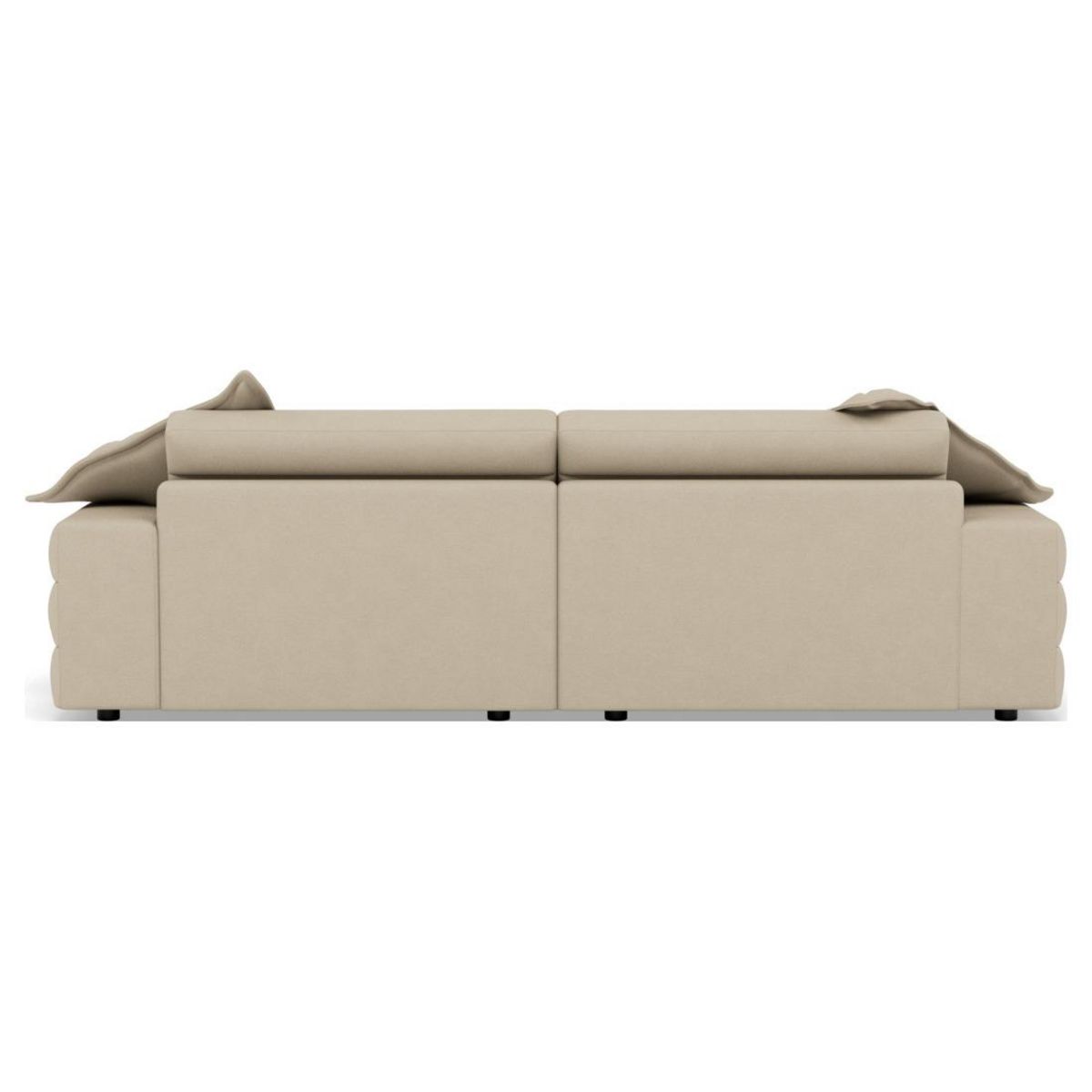 LISA DESIGN Loredana - canapé droit 4 places double méridienne - assise profonde - en tissu texturé