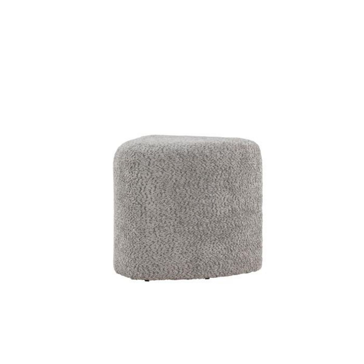 Paris Prix Pouf Tissu Bouclé  Peg  46cm Gris