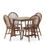 VS VENTA-STOCK Ensemble table 80x80 cm et 4 chaises de salle à manger Clarck Noyer