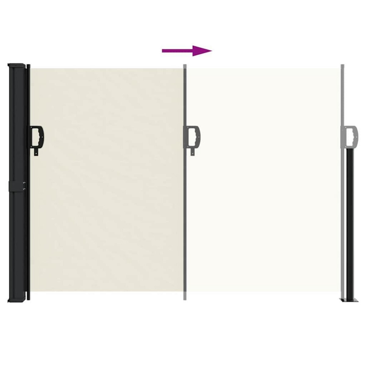 VIDAXL Auvent lateral retractable creme 140x300 cm