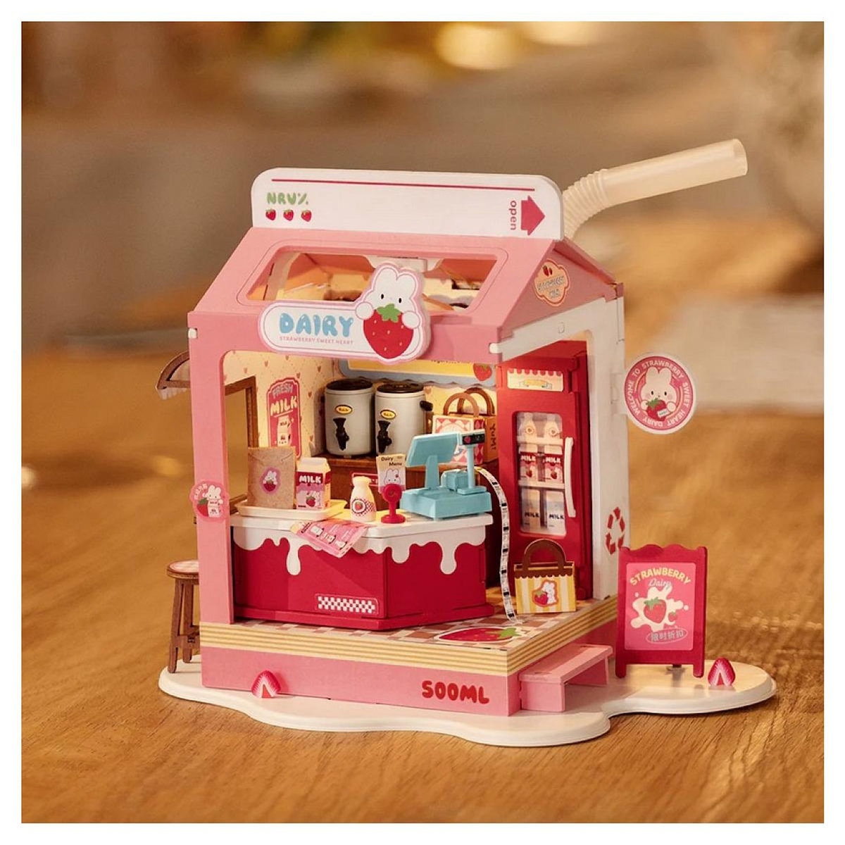 ROBOTIME Maison Miniature Strawberry Milk box