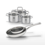 ELO Lot 2 Poêles 24/28 cm & 3 Faitouts 12/14/16 cm Elo Relief Evolution