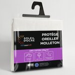 SOLEIL D'OCRE Protège taie d'oreiller en coton MOLLETON, par Soleil d'ocre. Coloris disponibles : Blanc