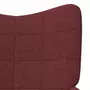 VIDAXL Chaise de relaxation avec tabouret Rouge bordeaux Tissu