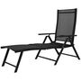 Voir la diapositive 2 : VIDAXL Chaise longue pliable Aluminium Noir