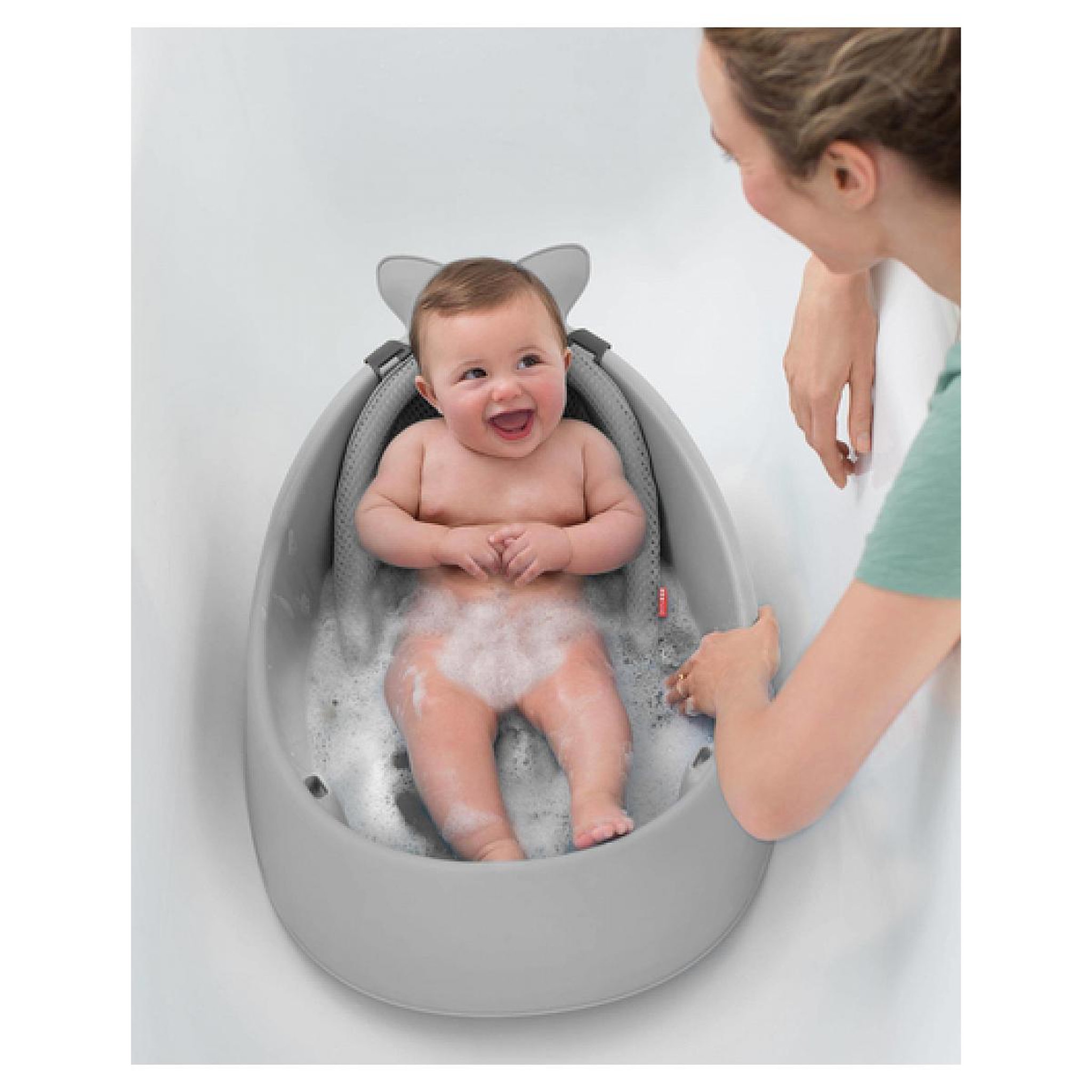 Voir la diapositive 4 : Hape Baignoire Évolutive Grise pour Bébés - Pratique et Confortable