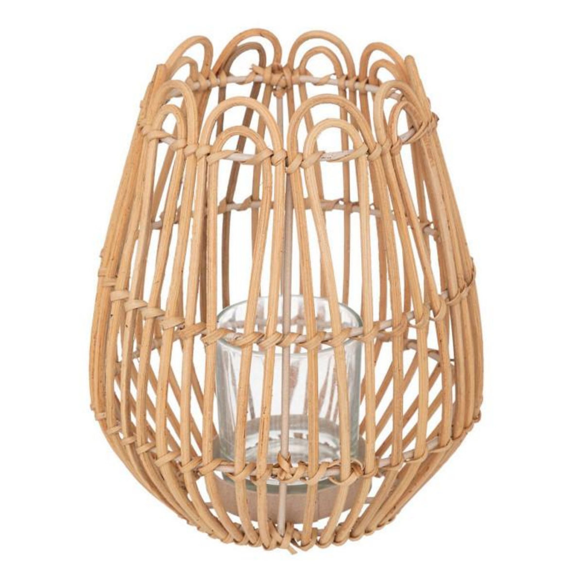 ATMOSPHERA Photophore Déco en Rotin  Lour  22cm Beige