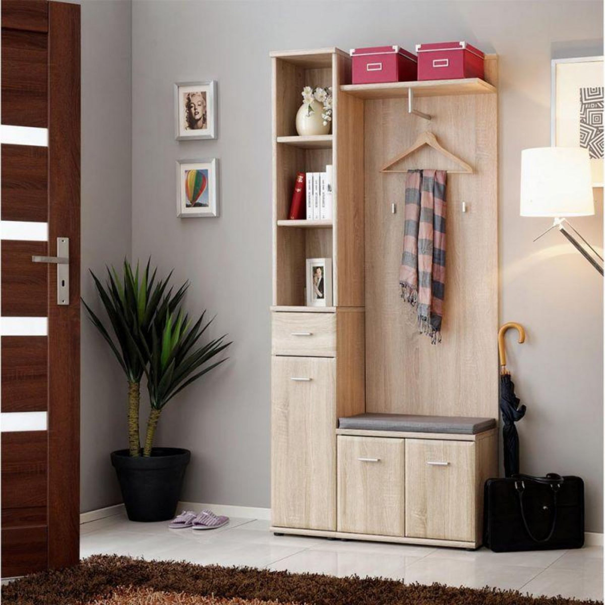 Paris Prix Ensemble Vestiaire 3P  Armario I  203cm Chêne