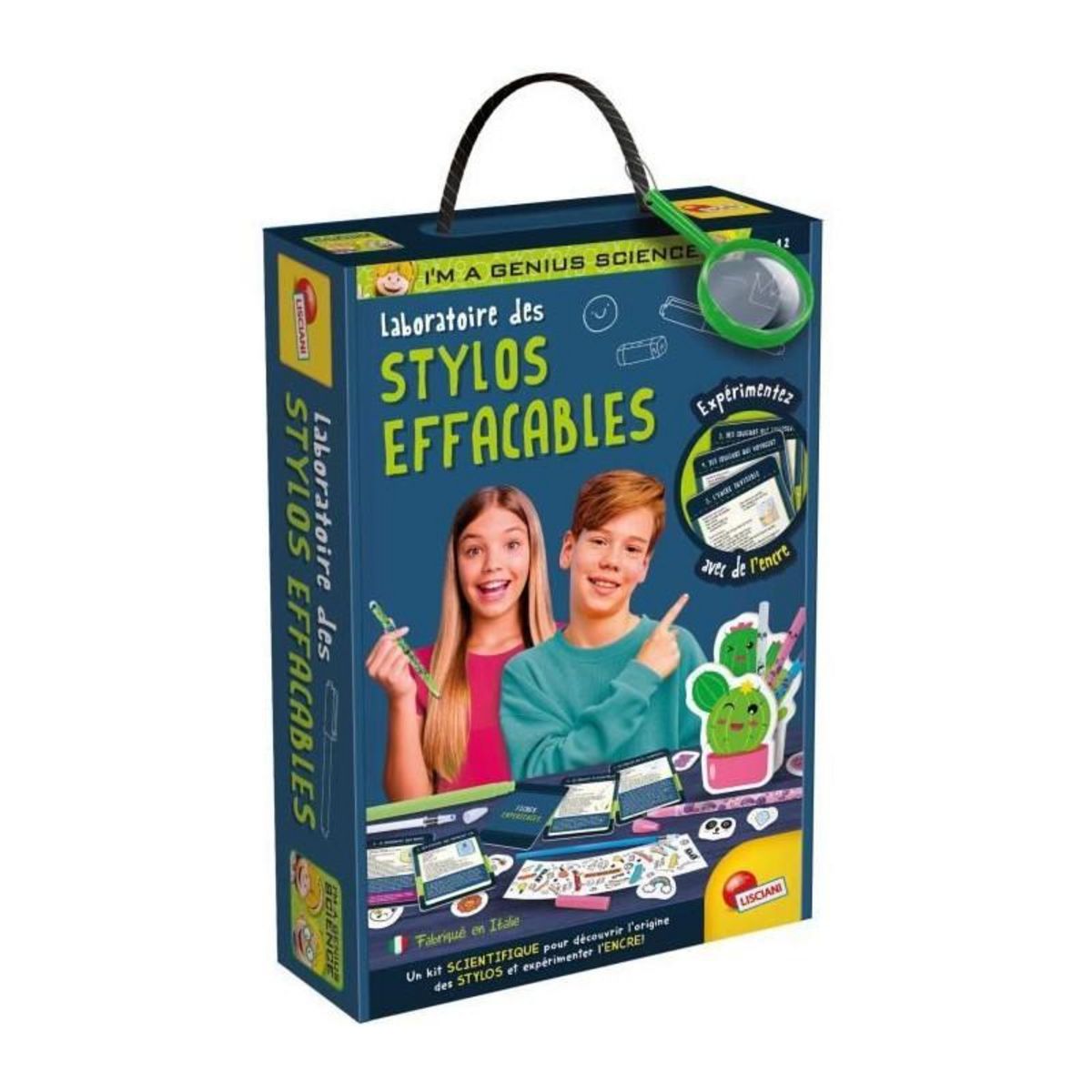 LISCIANI GIOCHI Laboratoire de stylos effaçables - Kit Scientifique - I'M A GENIUS - Stylos a personnaliser, Expériences d'encre