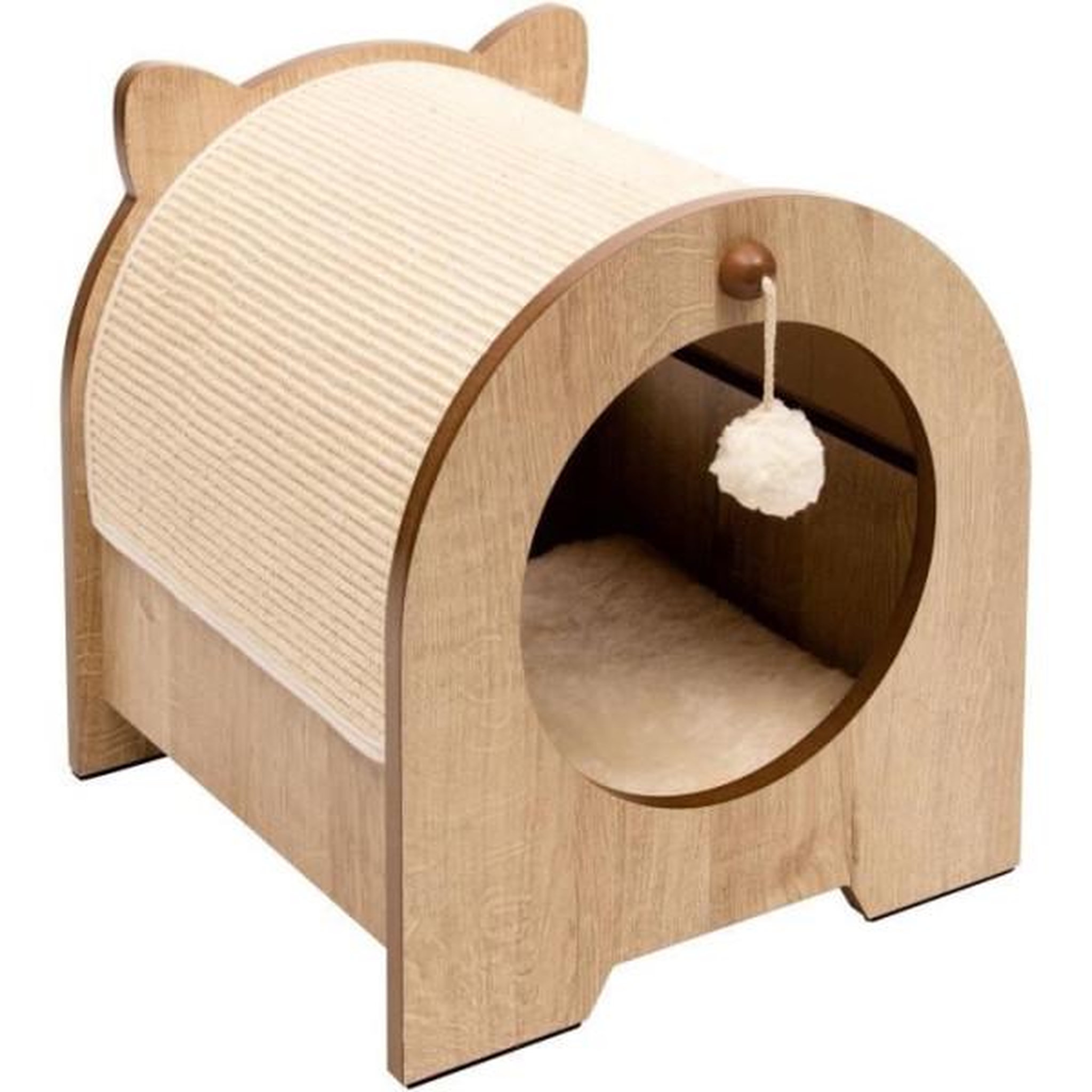 MARKET24 Meuble a griffer pour chat - CATIT - Vesper Minou - Tapis a griffer en sisal remplaçable - Aspect chene - L. 36 x l. 37 x H. 40