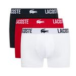 Lacoste x3 Boxers /Blanc/Rouge Homme Lacoste Courts  tretch. Coloris disponibles : Noir
