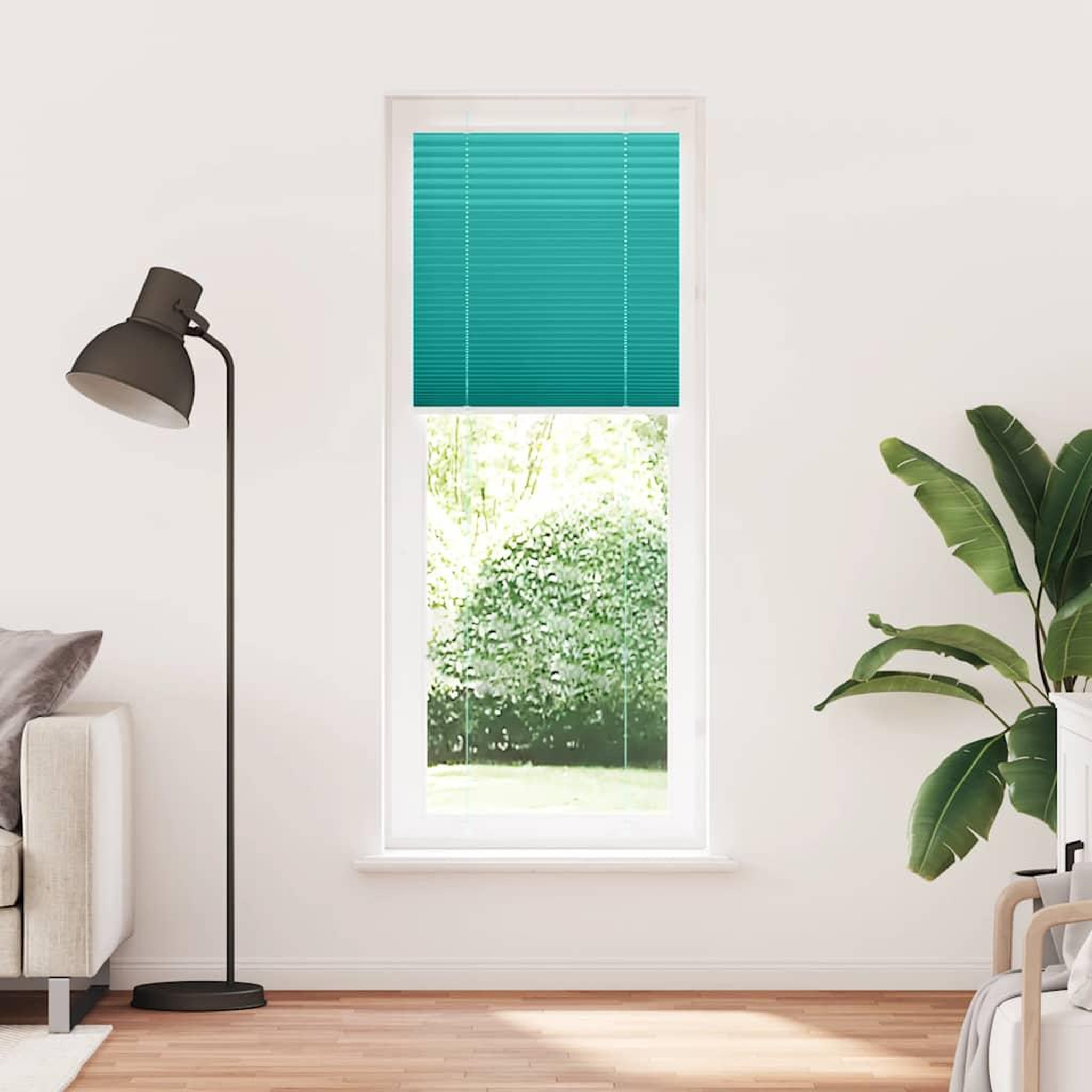 Voir la diapositive 2 : VIDAXL Store plisse vert petrole 75x200 cm largeur du tissu 74,4 cm