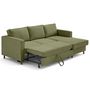 Voir la diapositive 2 : LISA DESIGN Jake - canapé d'angle droit 4 places convertible avec coffre en tissu velours relief