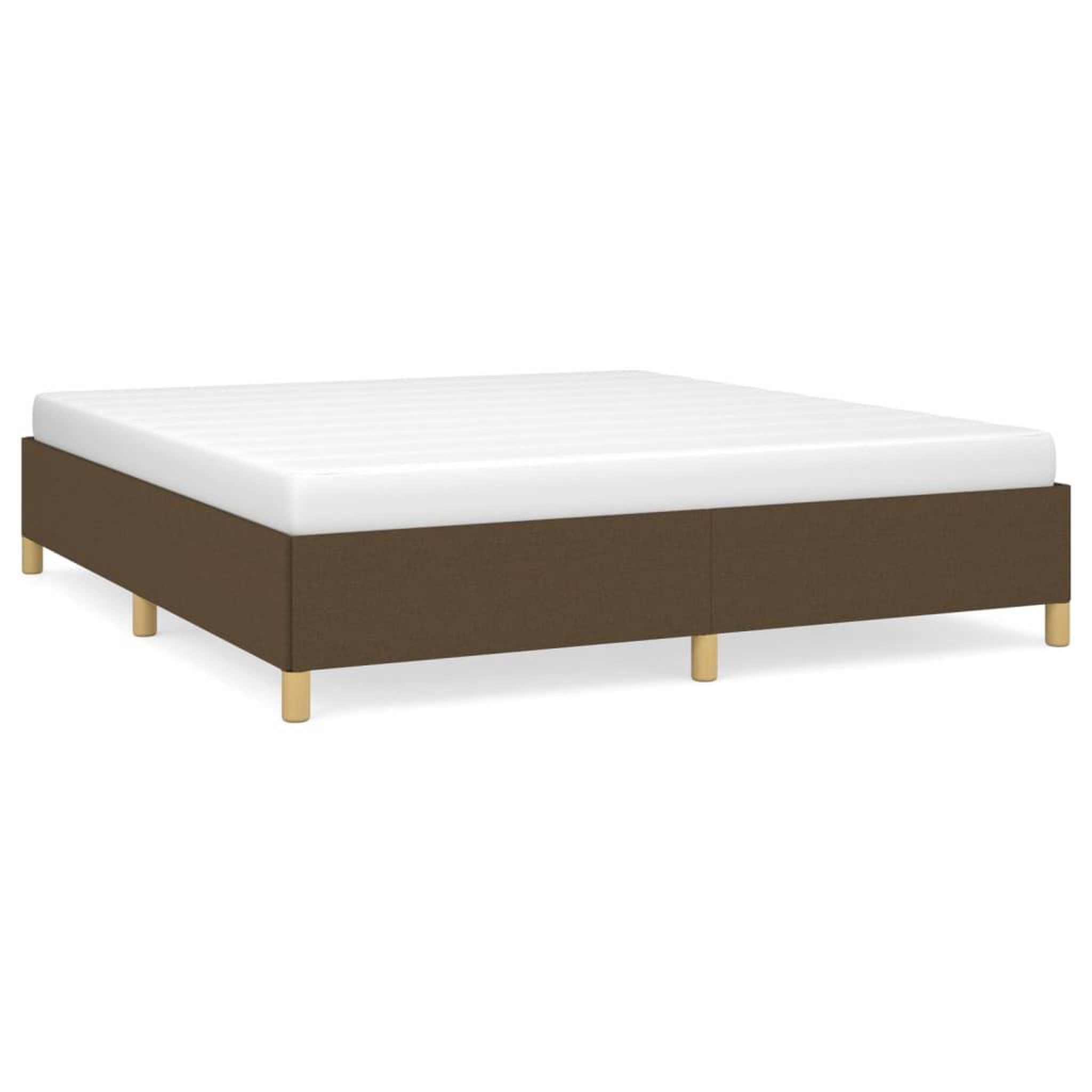 Voir la diapositive 2 : VIDAXL Cadre de lit sans matelas marron fonce 160x200 cm tissu