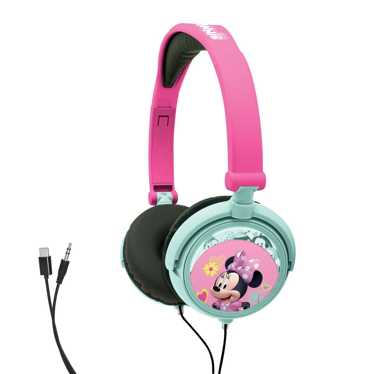 Lexibook Casque stéréo filaire pliable Minnie Mouse avec limitation de volume d'écoute
