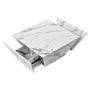 Voir la diapositive 4 : MERAX Table Basse Table De Salon Avec 2 Tiroirs Haute Brillance 70x70x37cm