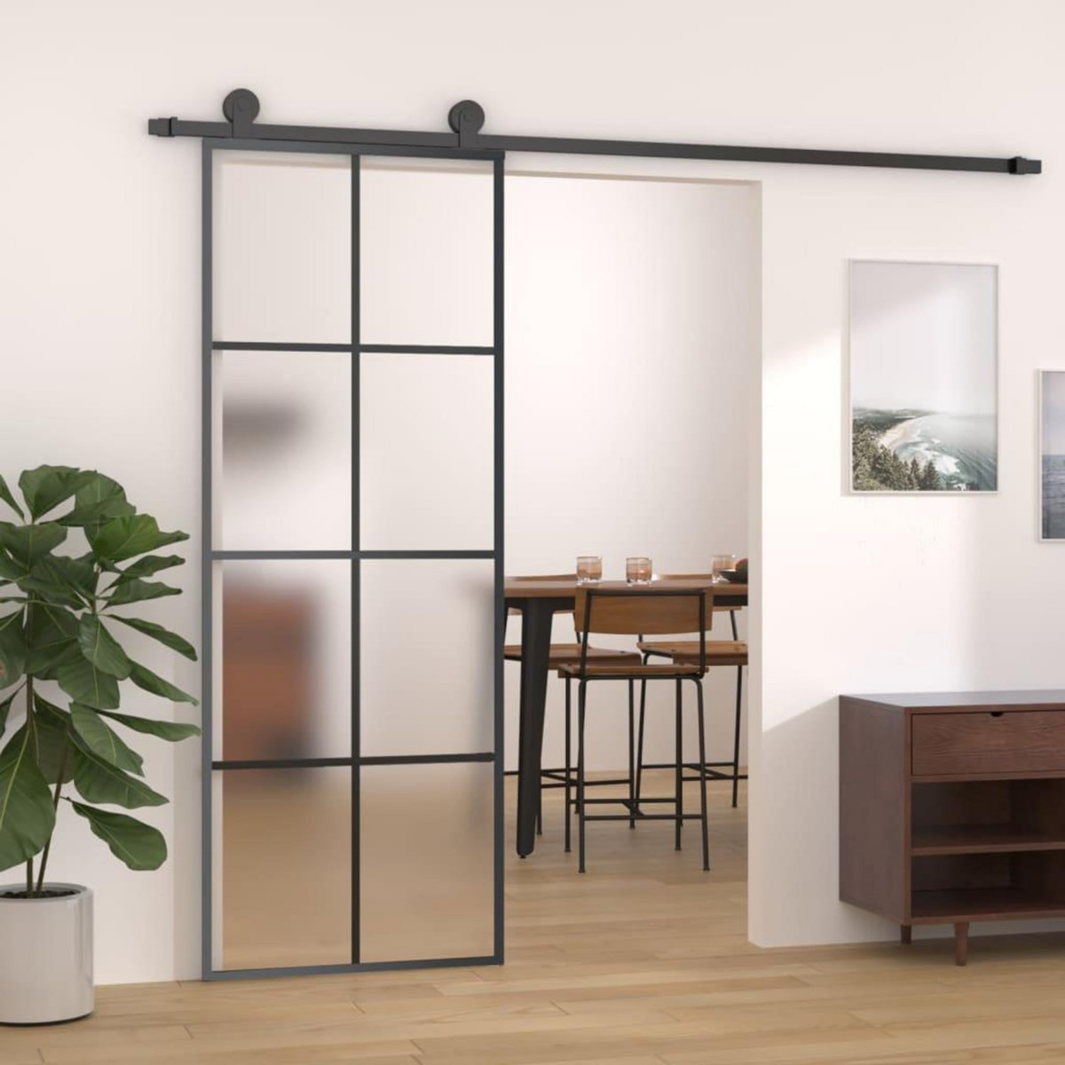 VIDAXL Porte coulissante avec kit de quincaillerie 76x205 cm Verre ESG