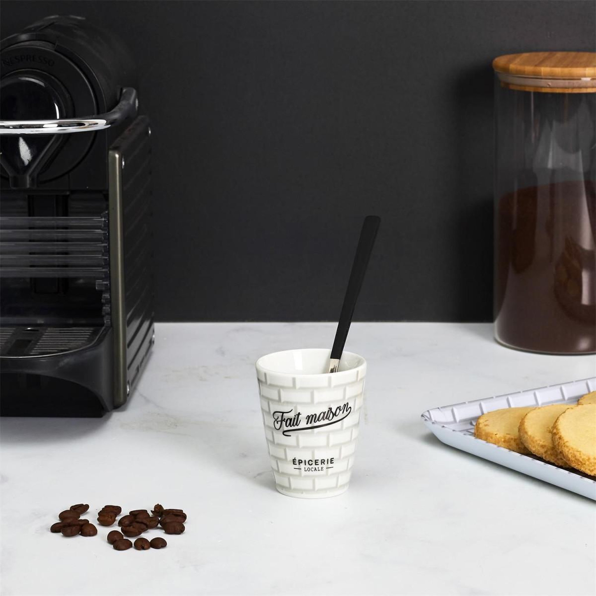 Voir la diapositive 3 : The Home Deco Factory Lot de 6 tasses à café  brooklyn  7cl blanc