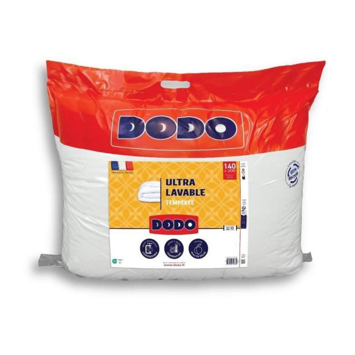 DODO DODO - Couette tempérée 300 g/m² - ULTRA LAVABLE - 140 x 200 cm - Blanc