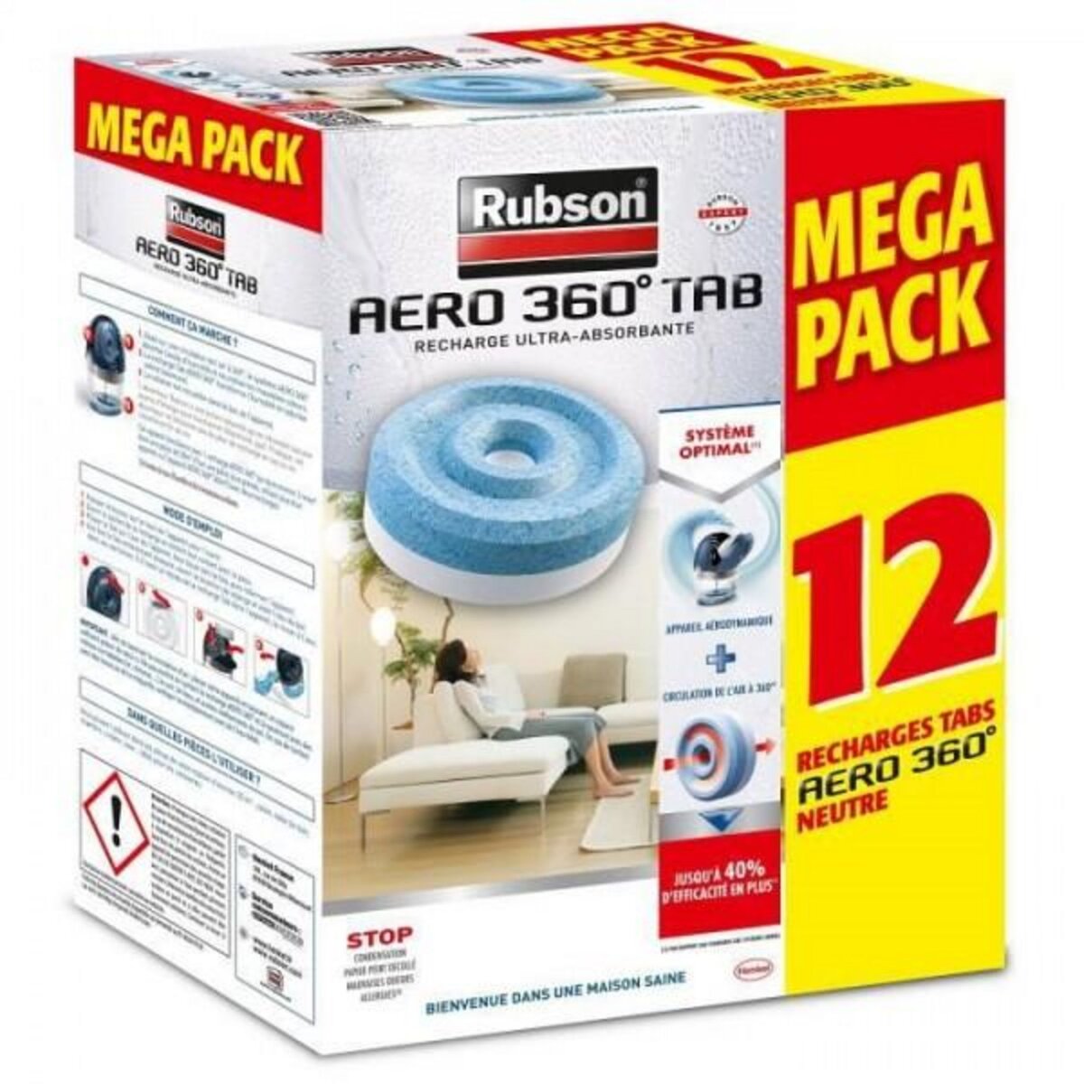RUBSON - Rubson 6 recharges absorbeur d'humidité Aero 360° anti