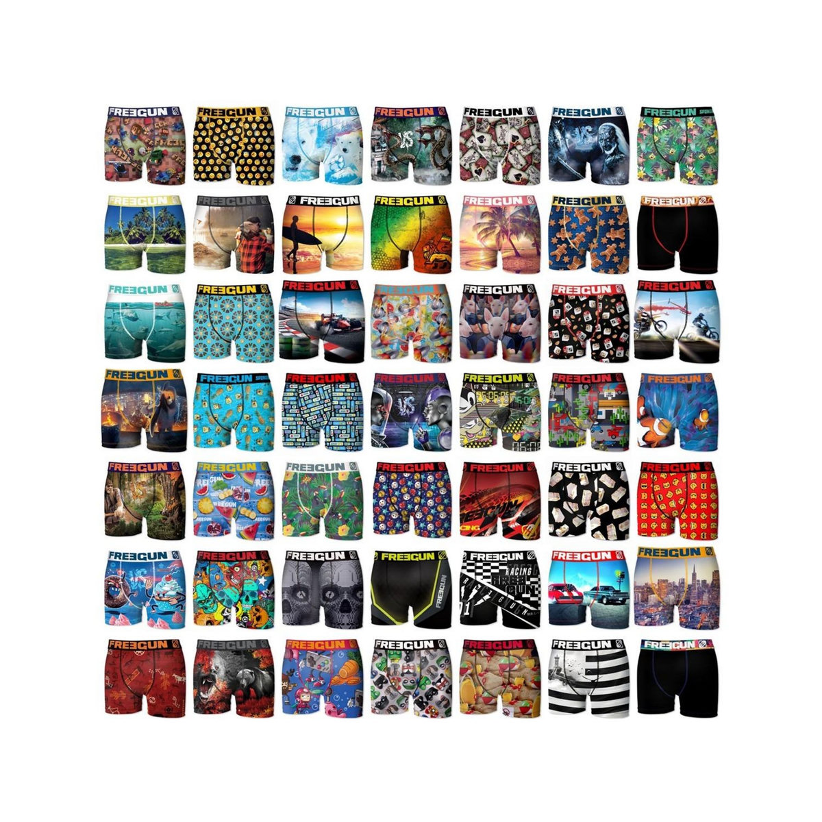 FREEGUN Pack Surprise de 5 Boxers microfibre garçon