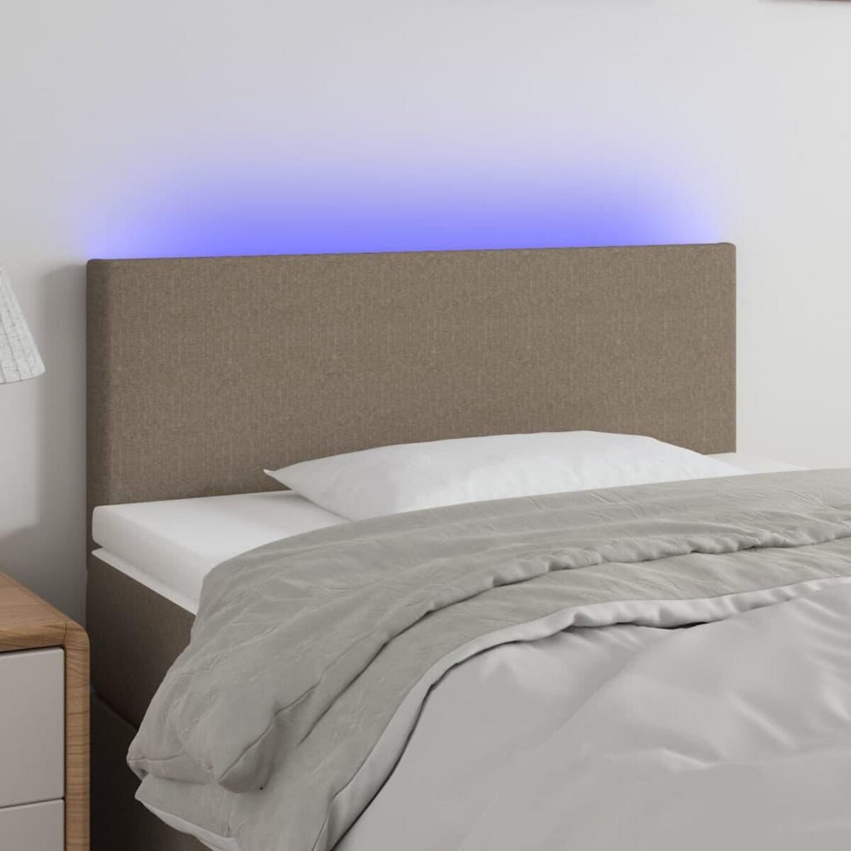 VIDAXL Tete de lit a LED Taupe 100x5x78/88 cm Tissu