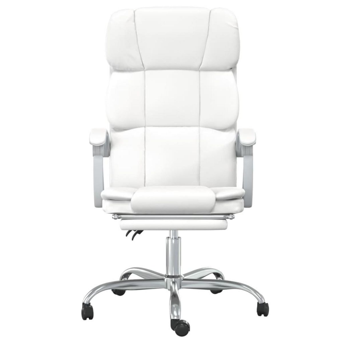 VIDAXL Fauteuil inclinable de bureau Blanc Similicuir
