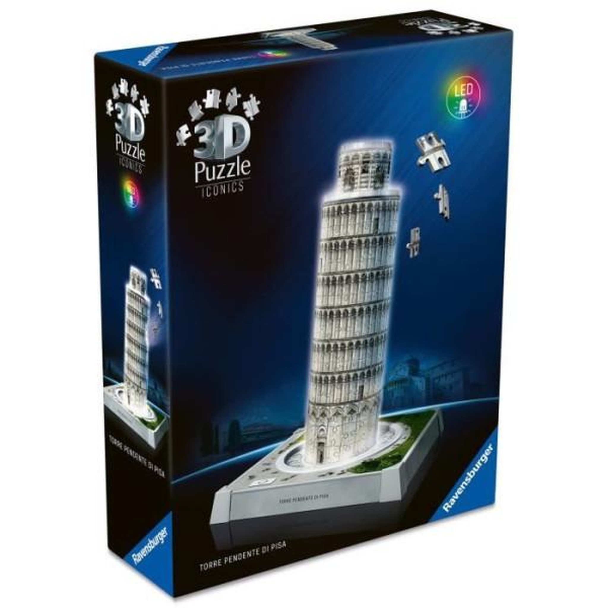 Voir la diapositive 2 : RAVENSBURGER Puzzle 3d iconics - tour de pise illuminée