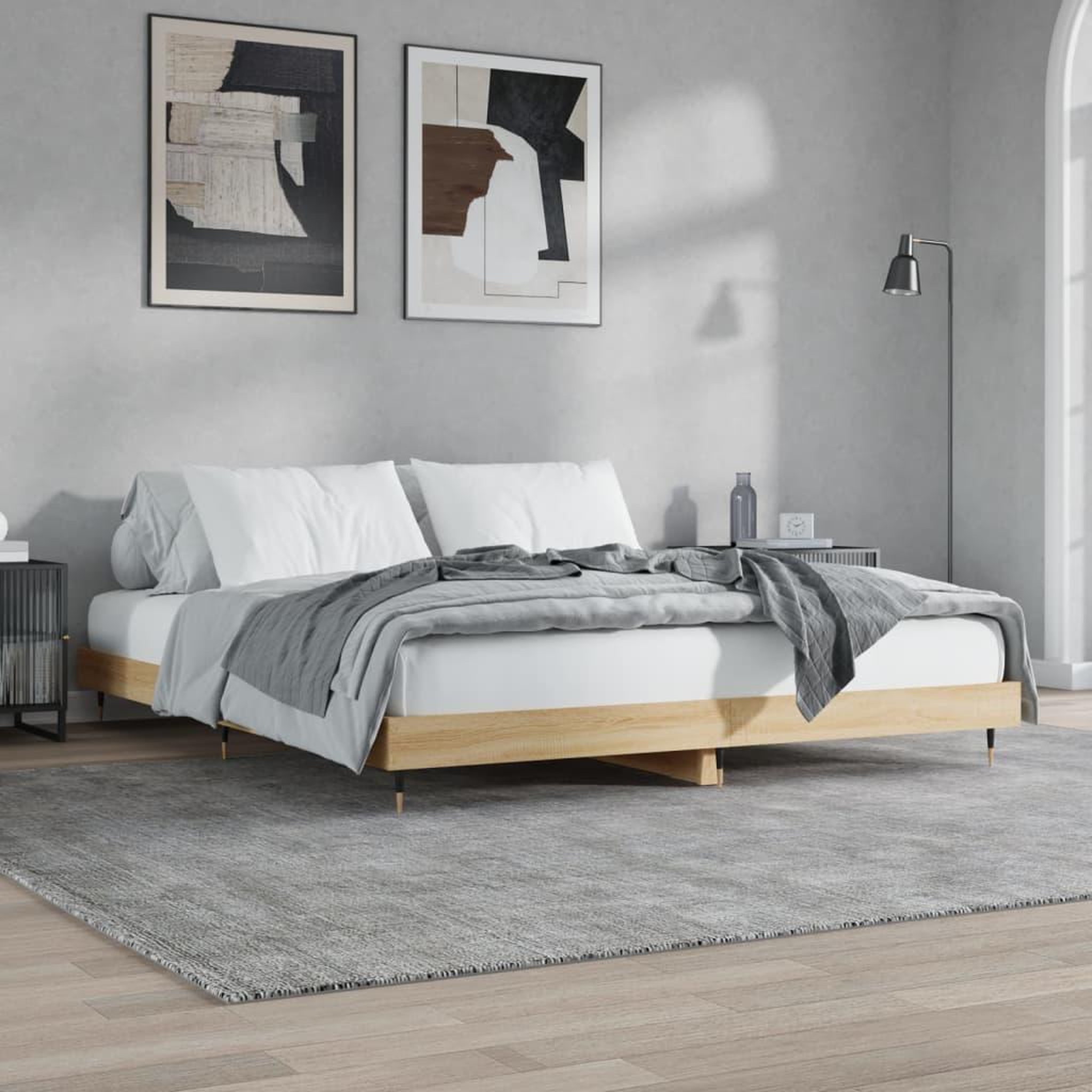 VIDAXL Cadre de lit sans matelas chene sonoma 120x200 cm