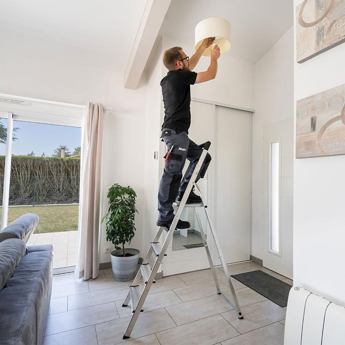 HAILO Escabeau domestique pliable en aluminium 5 marches ultra léger Hailo L40