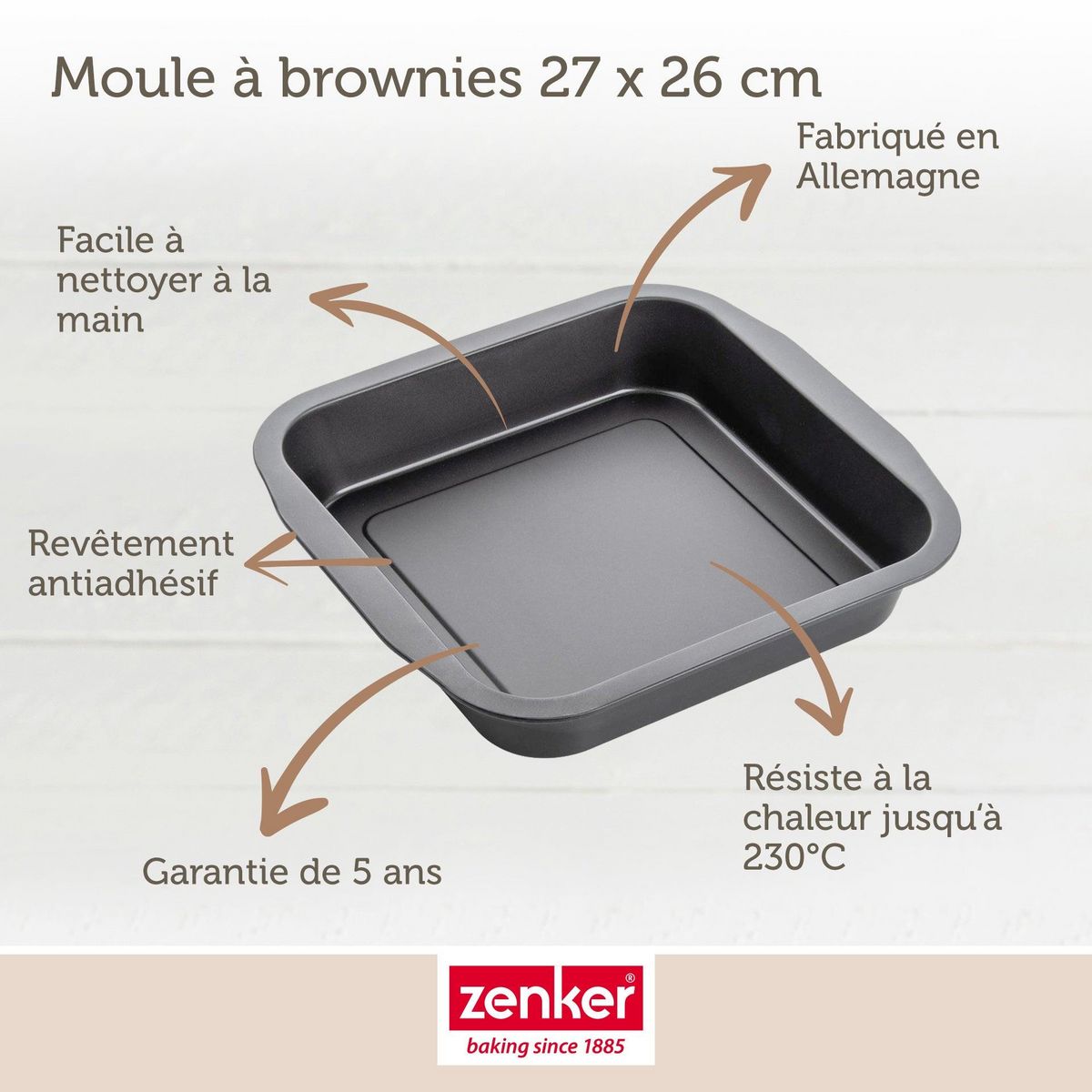 ZENKER Lot de 2 moules à brownies 27 x 26 cm Zenker Special Creative