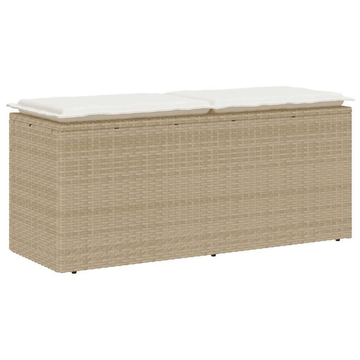 VIDAXL Banc de jardin avec coussin beige 110x40x44 cm resine tressee