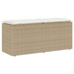 VIDAXL Banc de jardin avec coussin beige 110x40x44 cm resine tressee