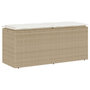 Voir la diapositive 1 : VIDAXL Banc de jardin avec coussin beige 110x40x44 cm resine tressee