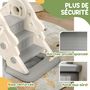 Voir la diapositive 5 : HOMCOM Toboggan enfant pliable panier de basket 2 en 1 HDPE crème gris