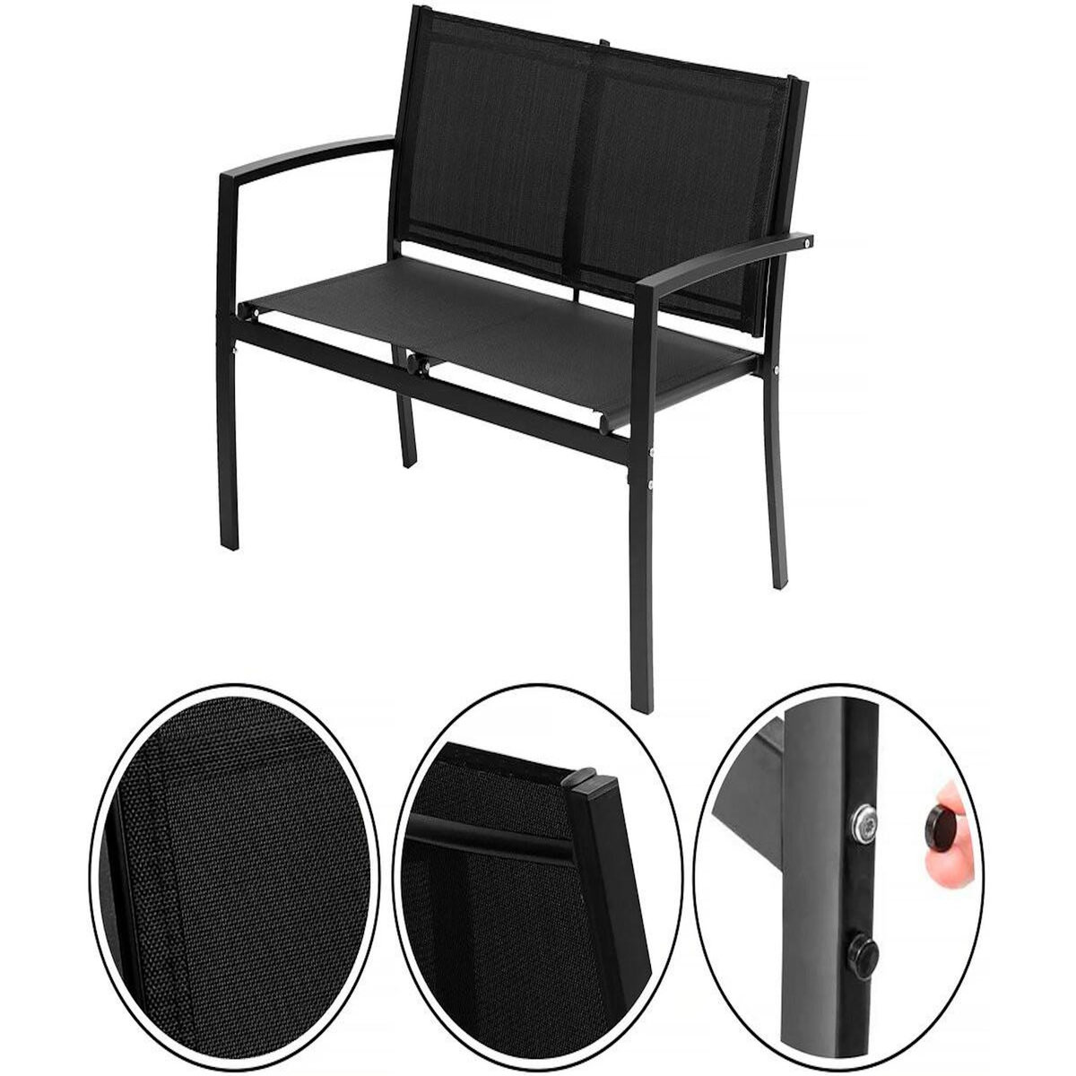 Habitat et Jardin Salon de jardin bas  Lino  - 4 places  - Noir