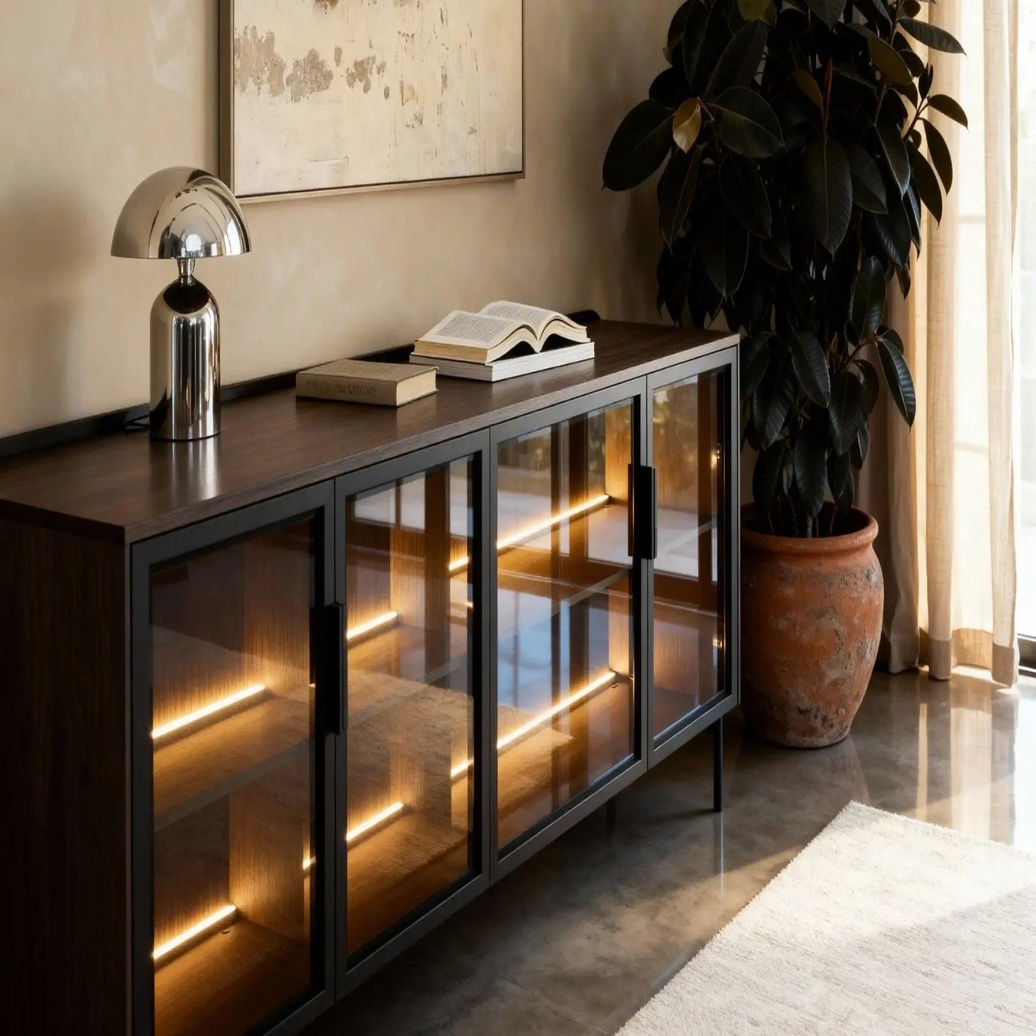 Voir la diapositive 3 : CASANOVA PARIS Paloma - buffet 4 portes 181cmeffet chêne dunin