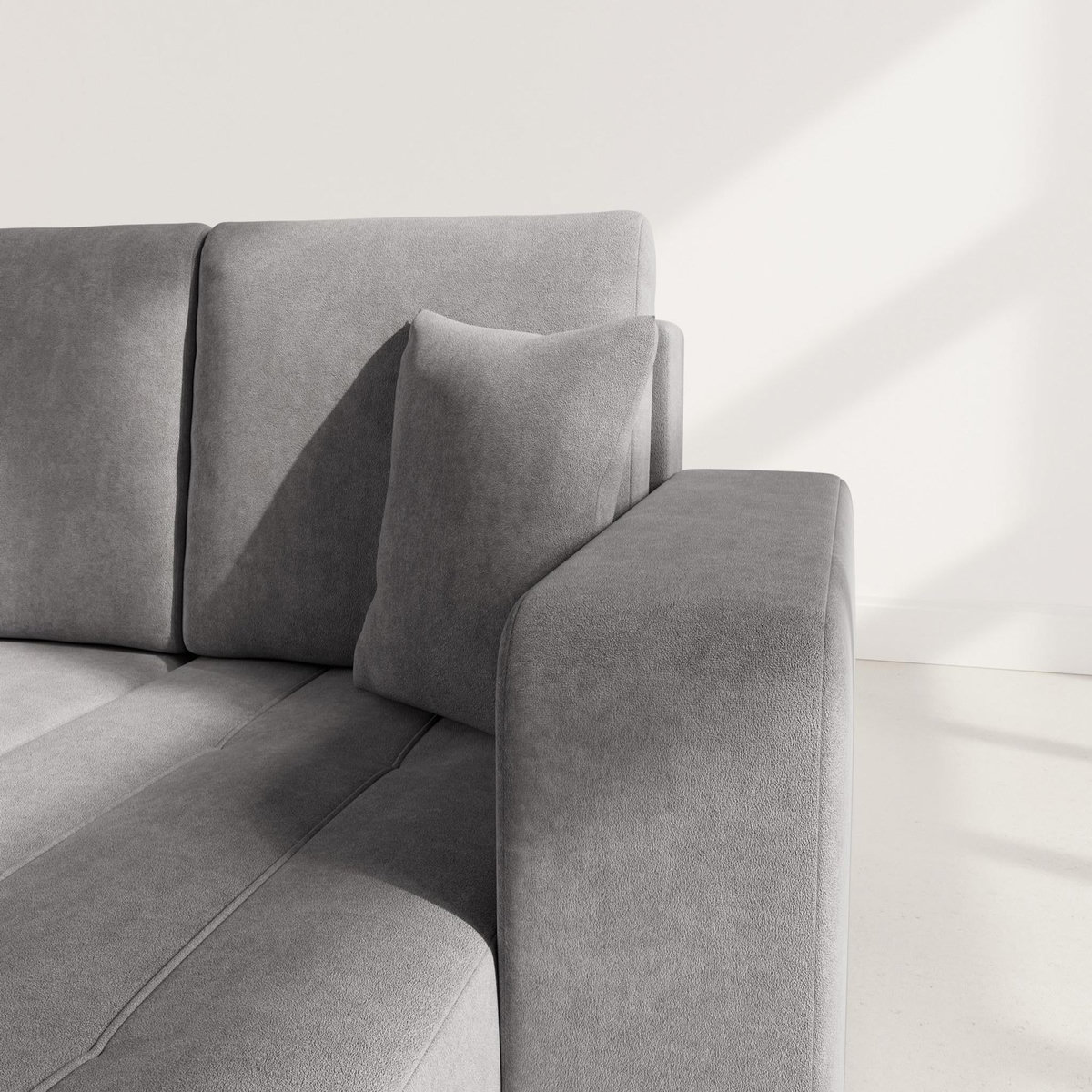 BEST MOBILIER Nicole - canapé d'angle réversible 4 places convertible avec coffre en tissu