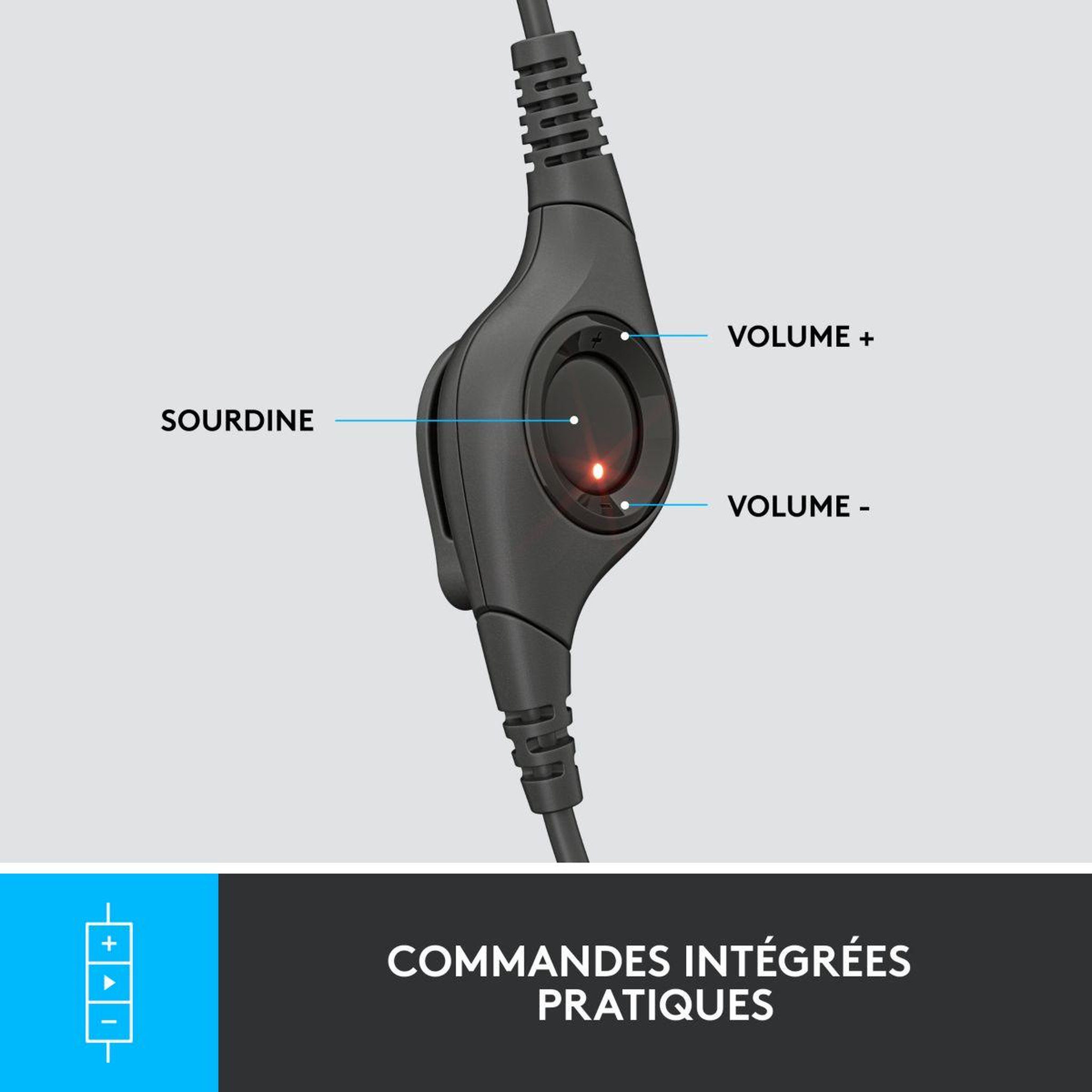Voir la diapositive 4 : Logitech Micro-casque h390 usb stéréo