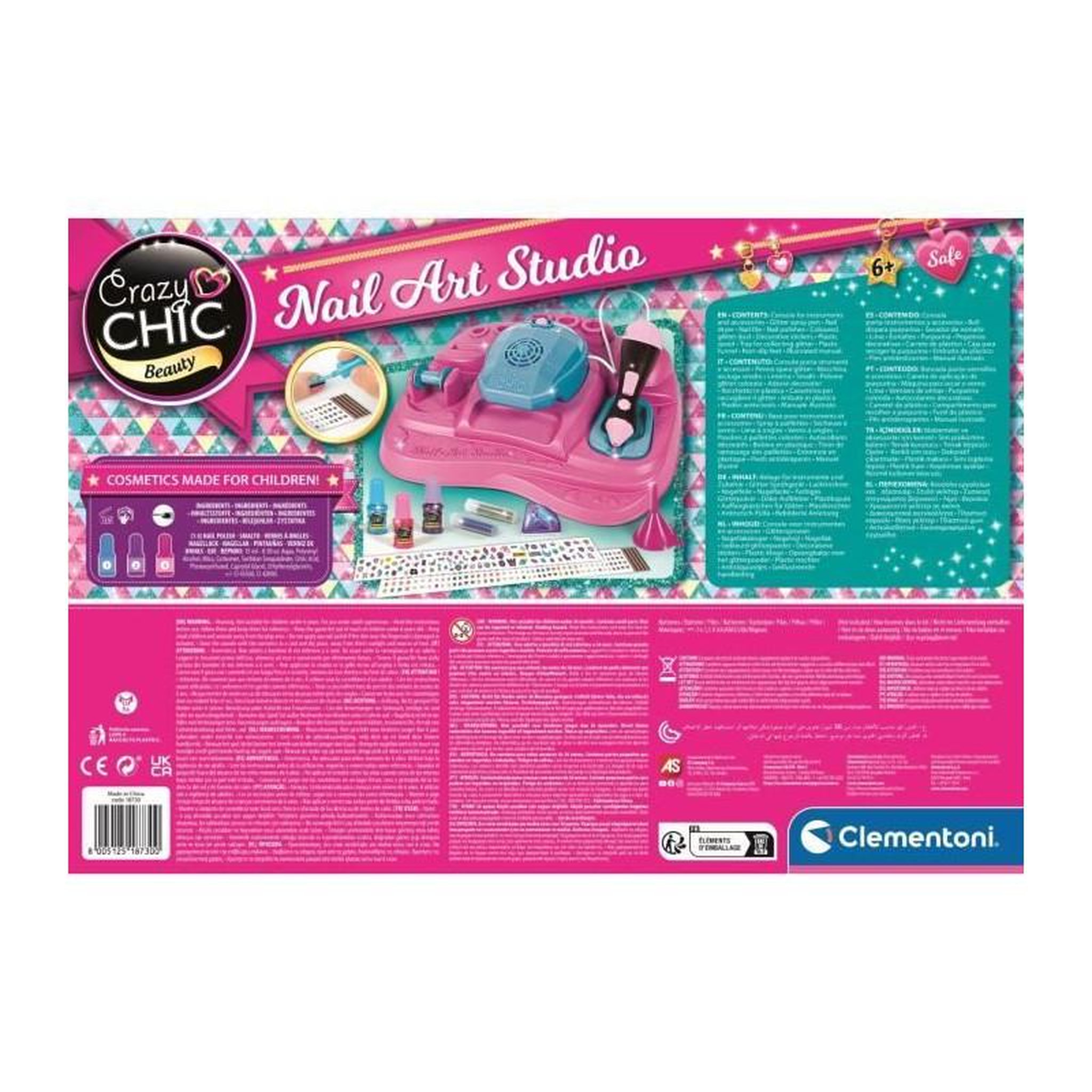 Voir la diapositive 6 : CLEMENTONI Clementoni - Nail art studio - Machine a paillettes + secheuse vernis - Vernis inclus