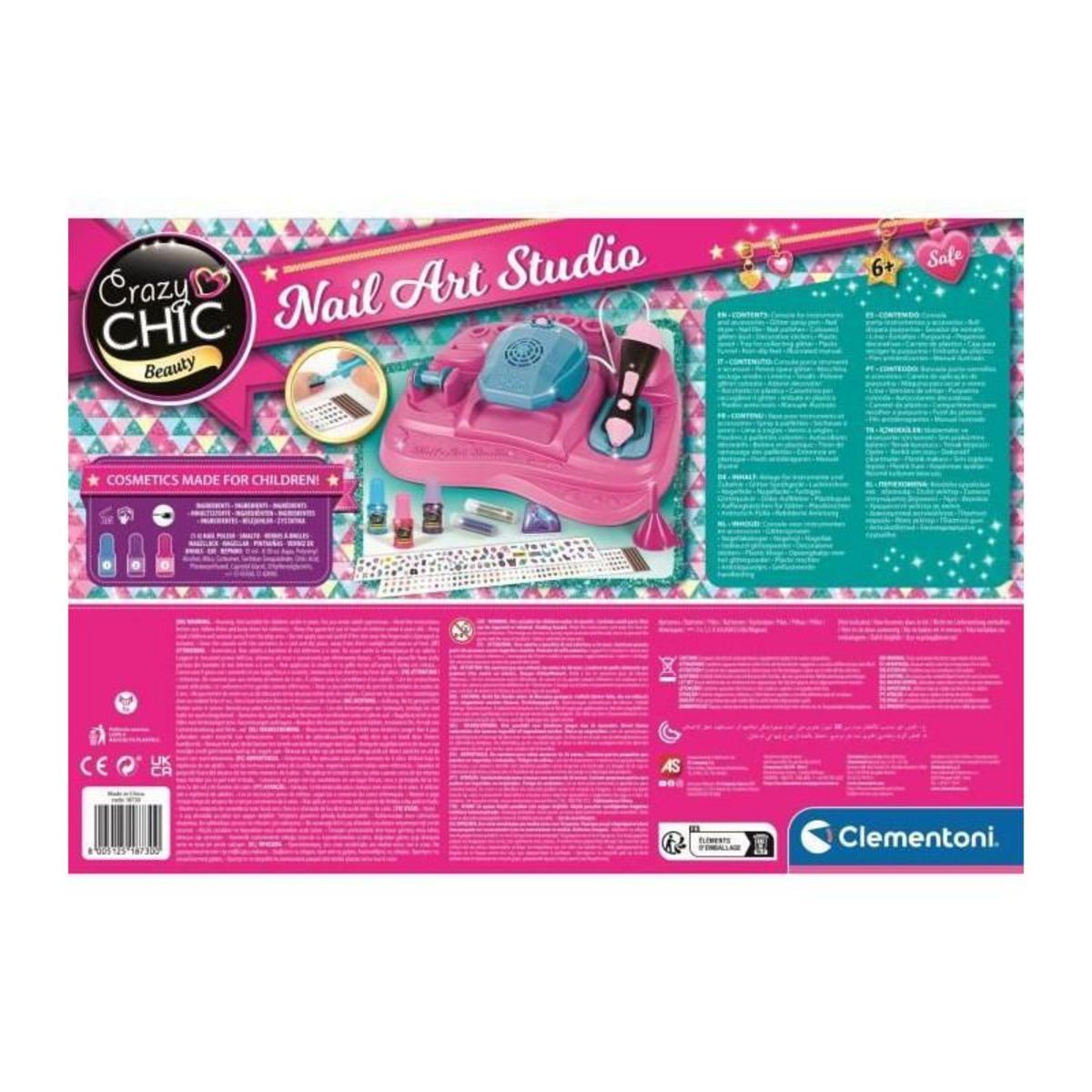 CLEMENTONI Clementoni - Nail art studio - Machine a paillettes + secheuse vernis - Vernis inclus