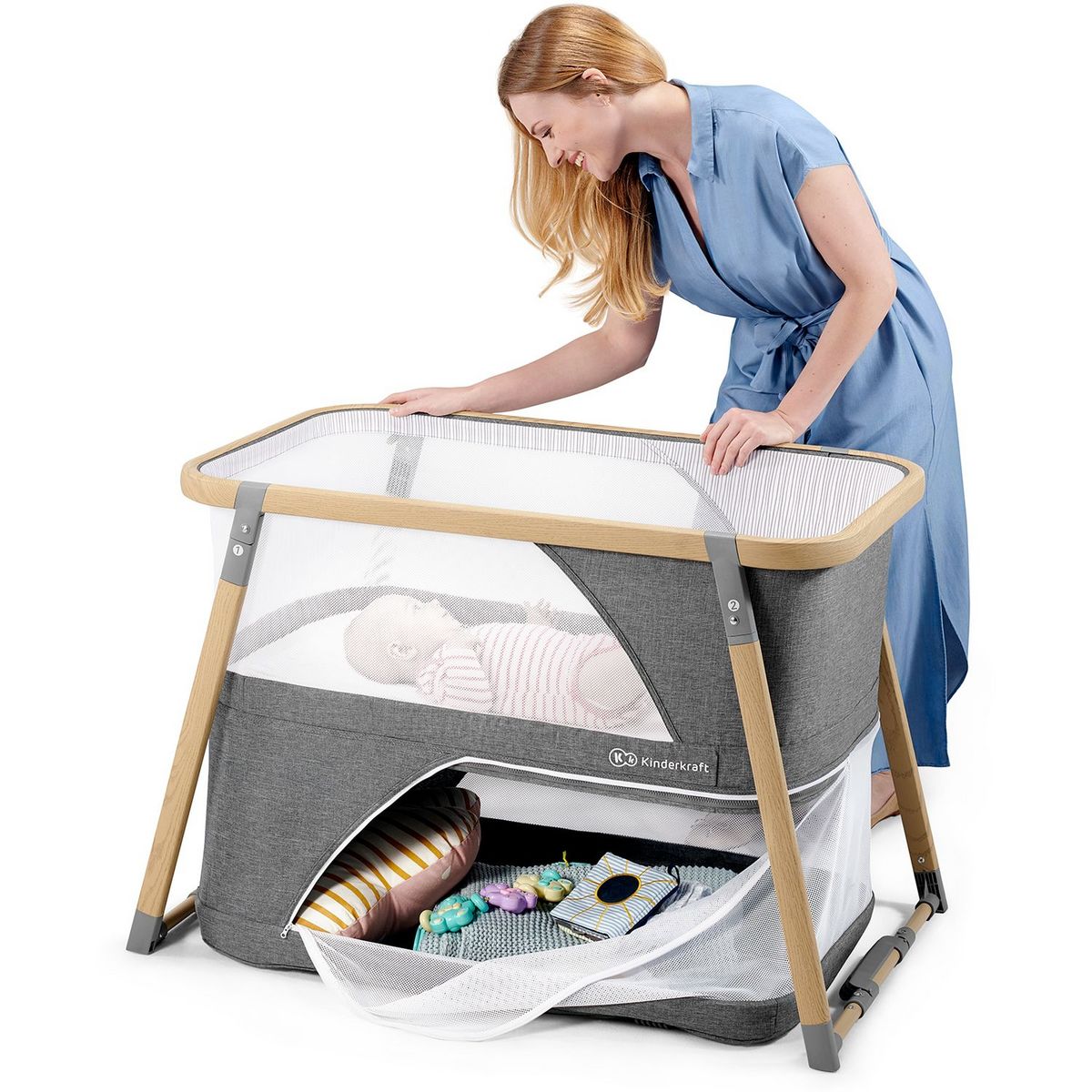 KINDERKRAFT Lit de voyage Sofi gris bébé