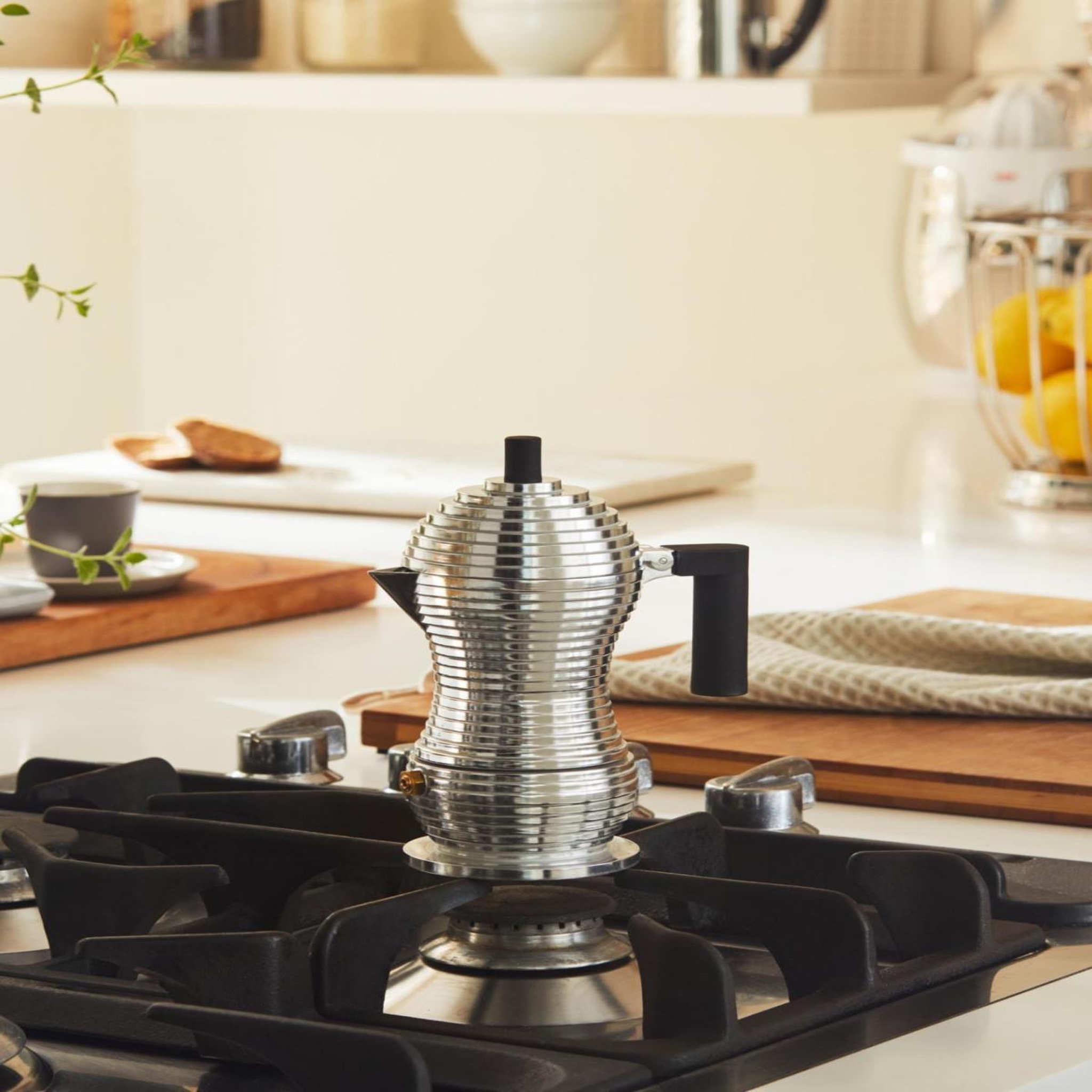 Voir la diapositive 2 : ALESSI Alessi pulcina mdl02/3bfm cafetière espresso moka pour induction 3 tasses en aluminium coulé, noir